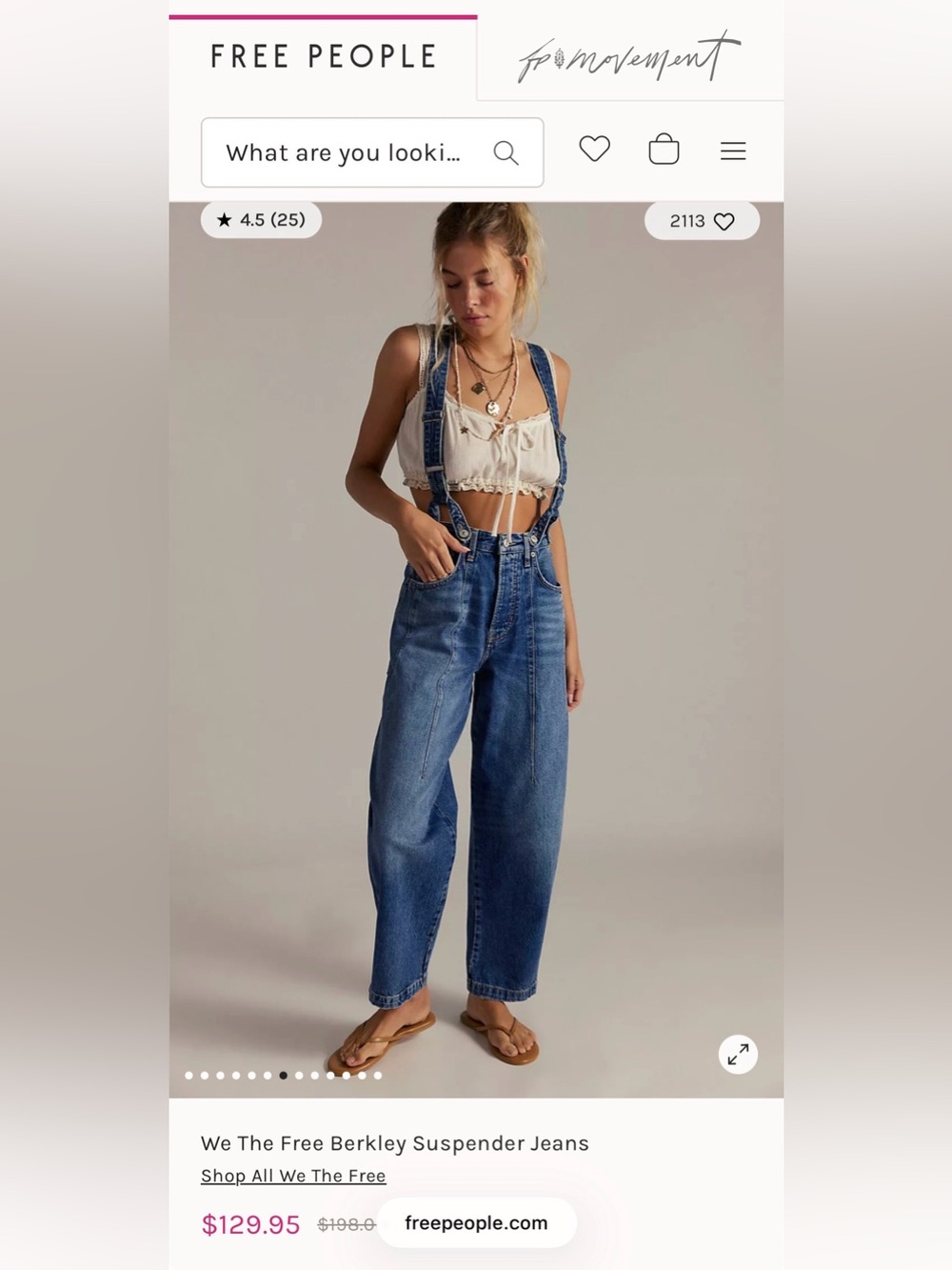 NWT We The Free Berkley Suspender jeans 🔥